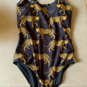 Leopard all over print one piece